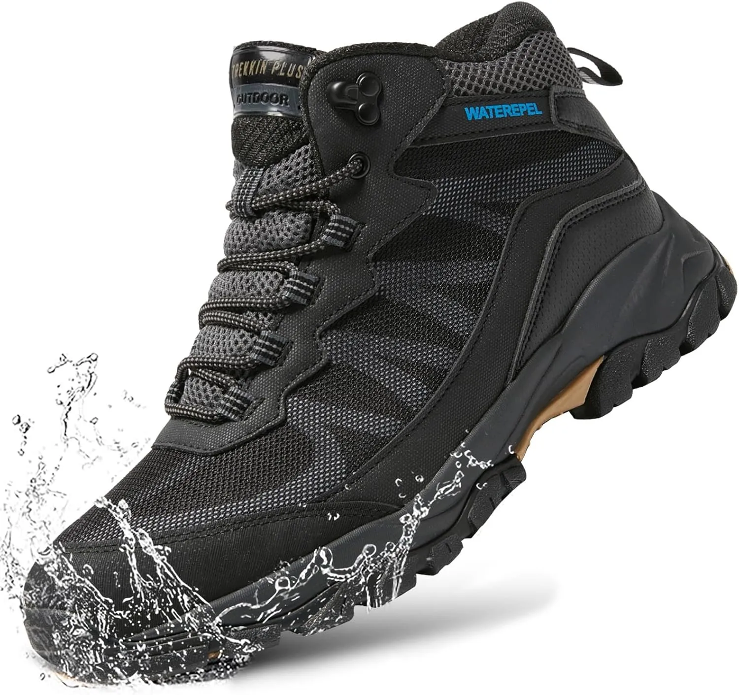 Waterproof Walking Shoes for Men Breathable Low Top Boots Lightweight Non Slip Workout Shoes Comfortable Slip on Snow Rainproof Shoes
