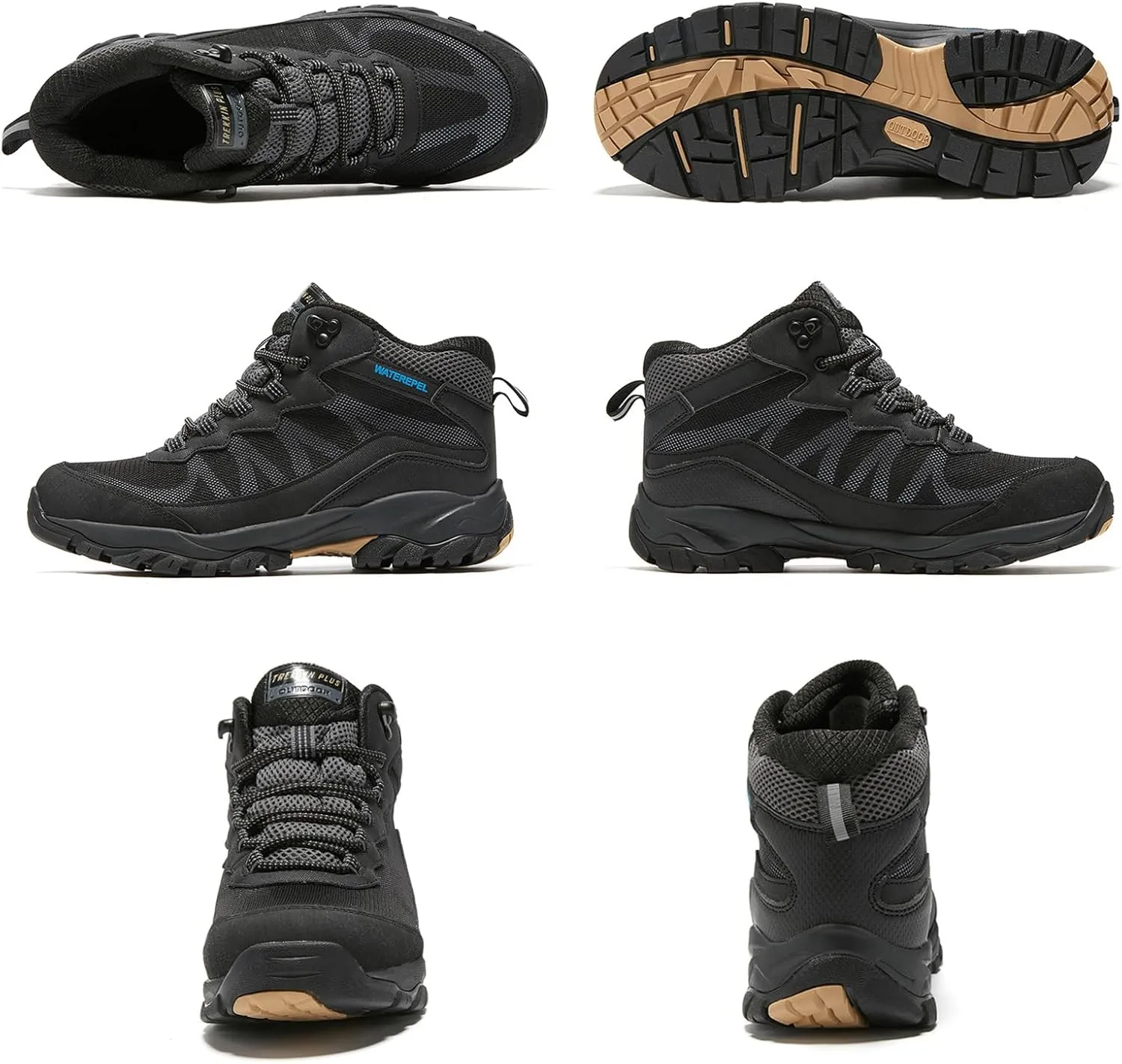 Waterproof Walking Shoes for Men Breathable Low Top Boots Lightweight Non Slip Workout Shoes Comfortable Slip on Snow Rainproof Shoes