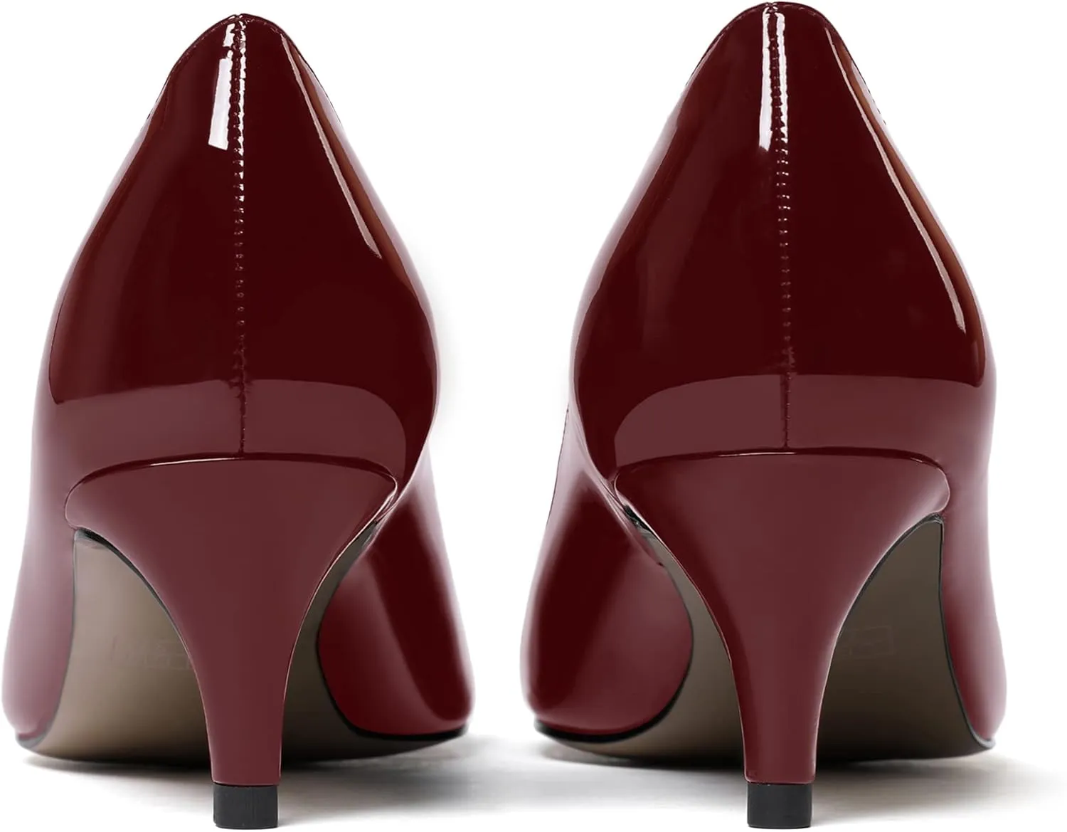 WAYDERNS Women's Bow Solid Patent Slip On Cute Round Toe Dating Kitten Mid Heel Pumps Shoes 2.5 Inch