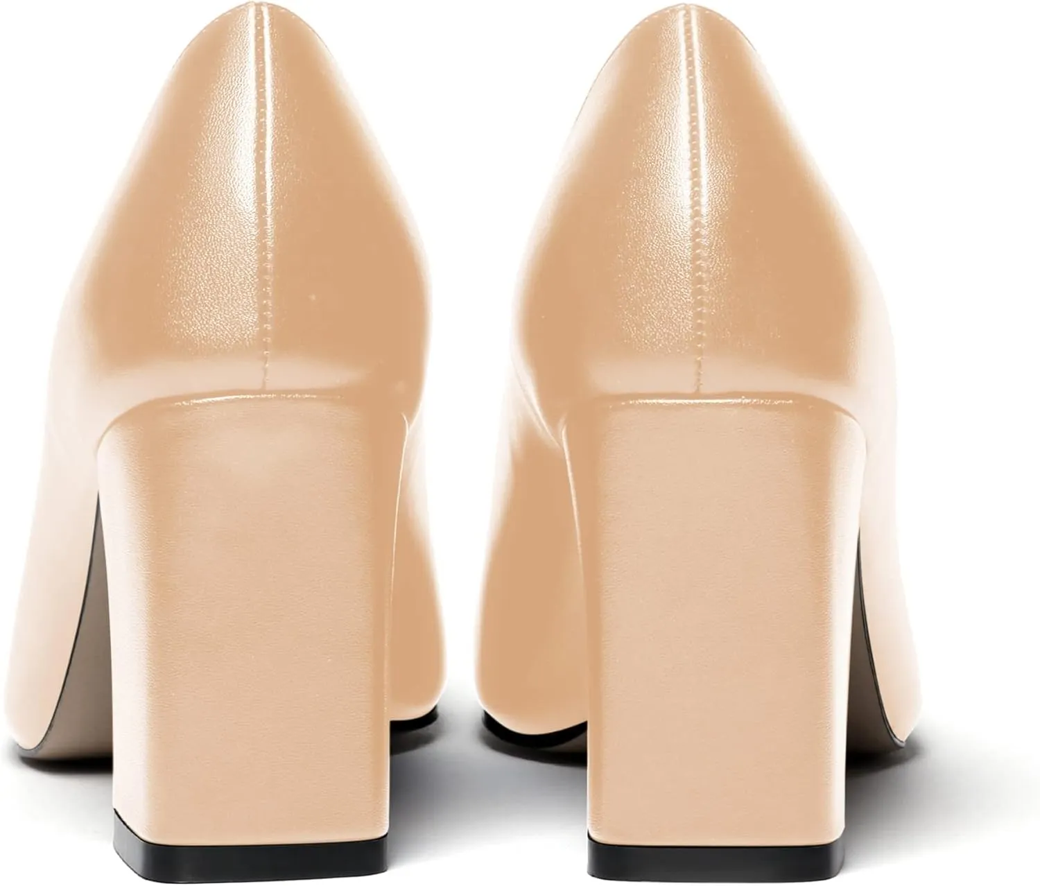 WAYDERNS Women's Matte Slip On Square Toe Block High Heel Pumps Evening Dress Shoes 3 Inch