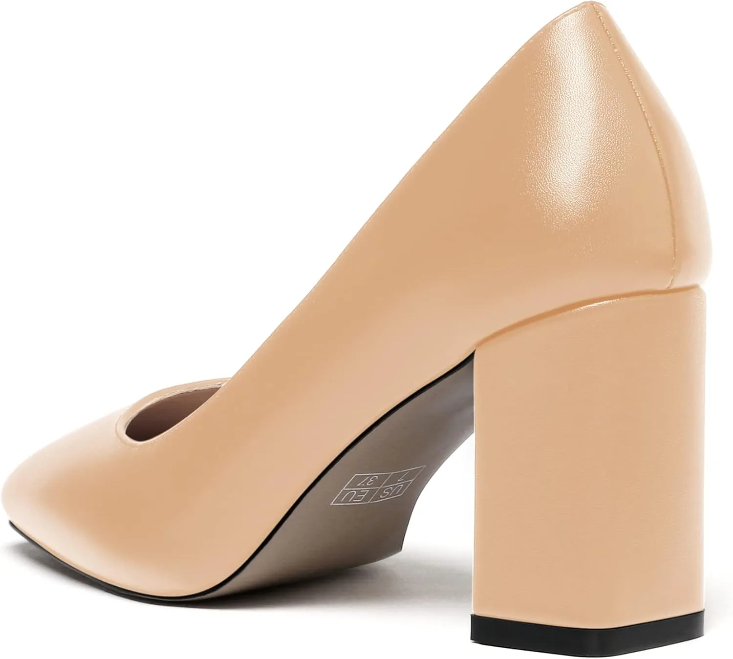 WAYDERNS Women's Matte Slip On Square Toe Block High Heel Pumps Evening Dress Shoes 3 Inch