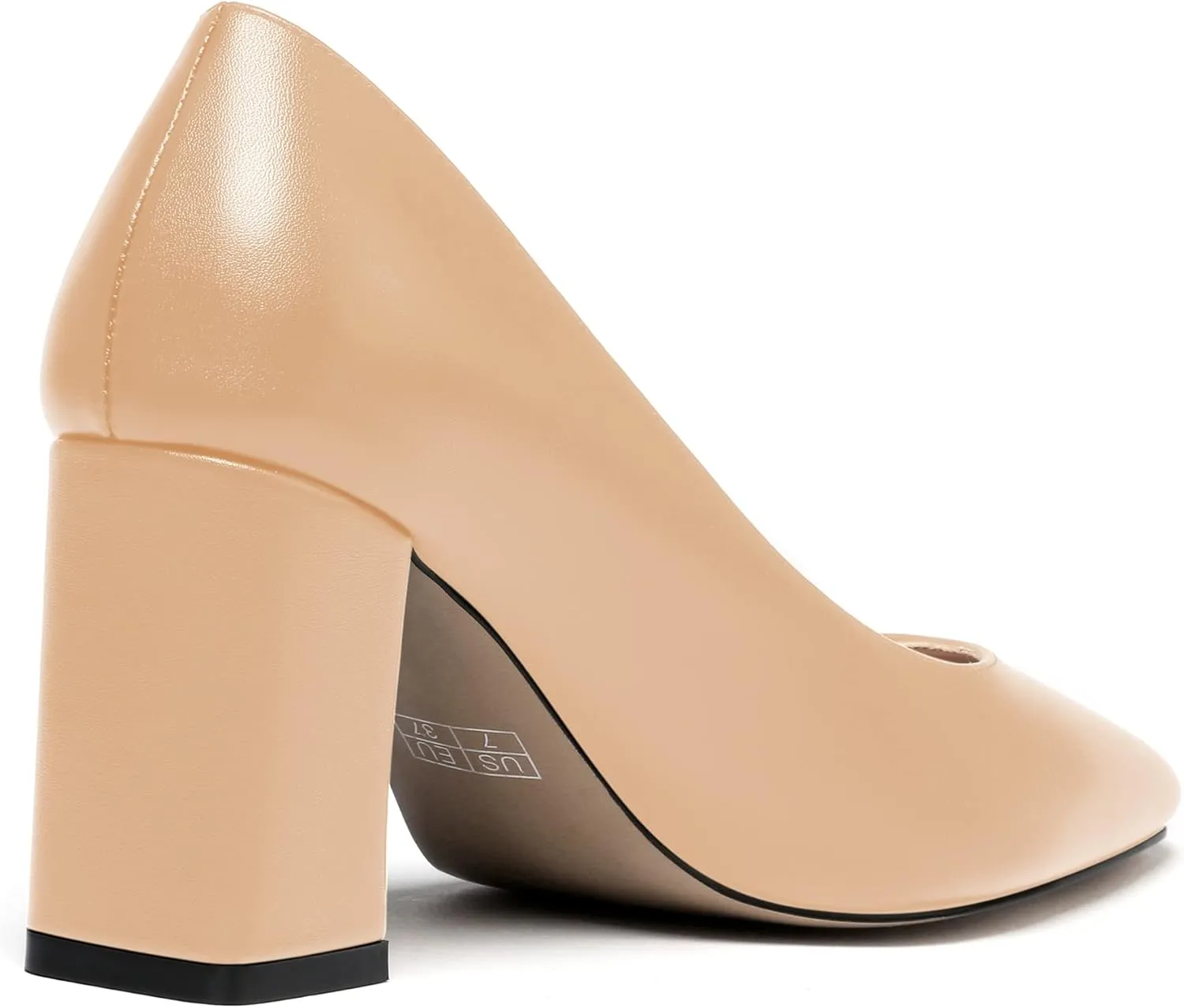 WAYDERNS Women's Matte Slip On Square Toe Block High Heel Pumps Evening Dress Shoes 3 Inch