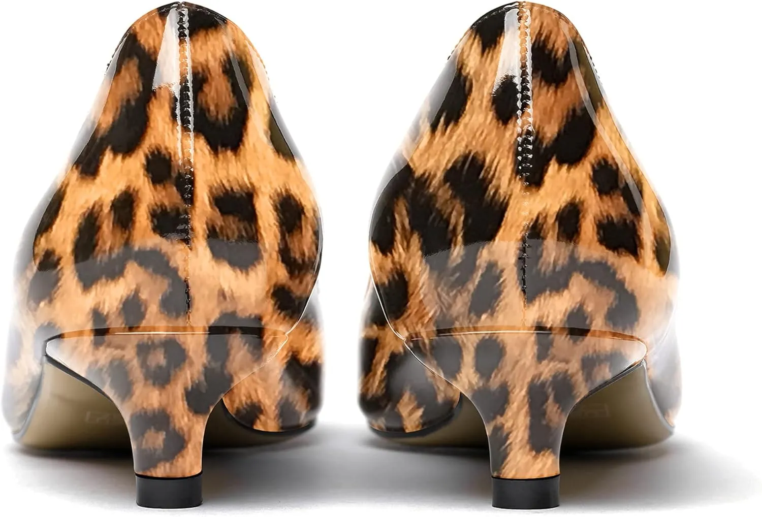 WAYDERNS Womens Office Dress Patent Slip On Pointed Toe Kitten Low Heel Pumps Shoes 1.5 Inch