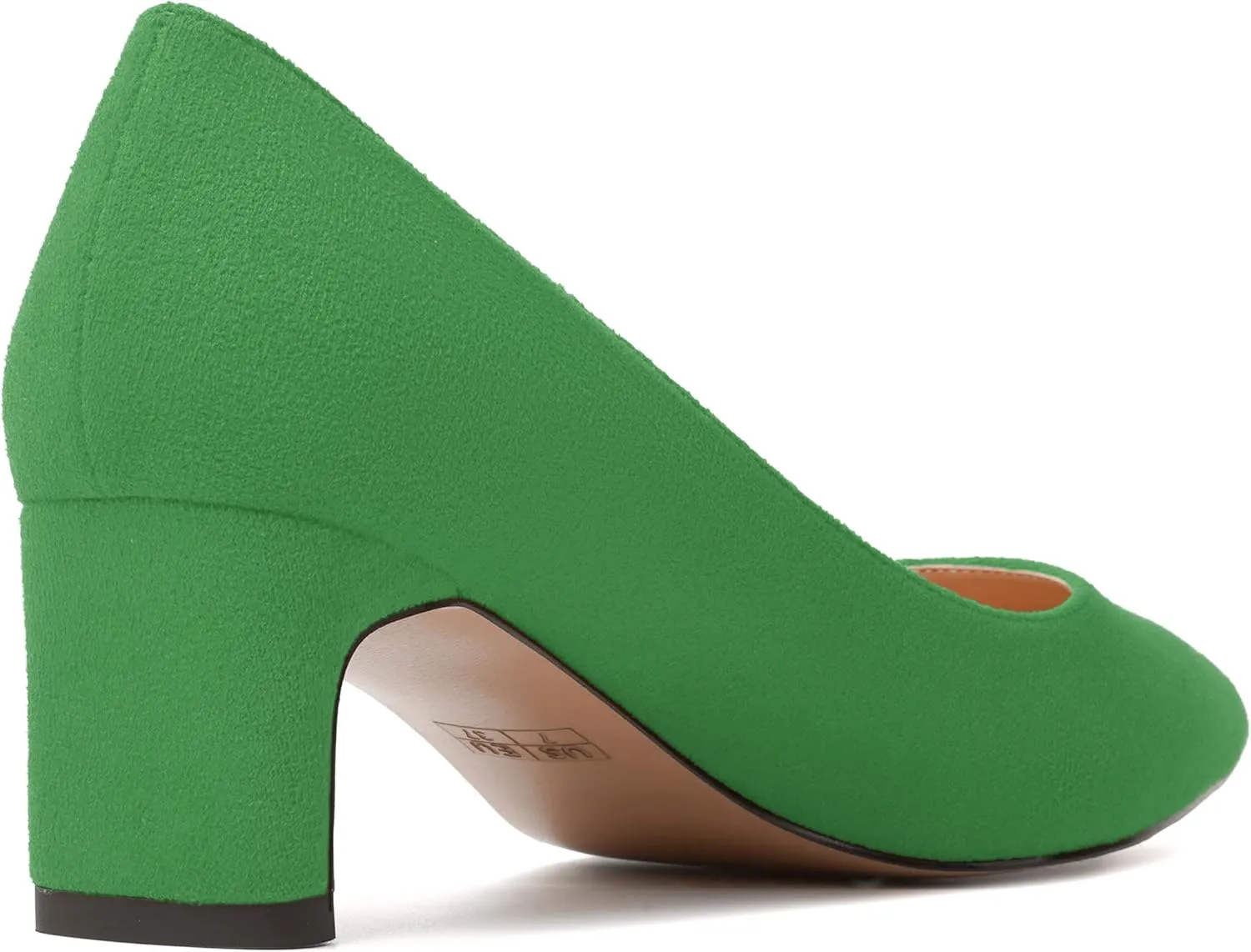 WAYDERNS Womens Solid Pointed Toe Slip On Dress Suede Wedding Chunky Low Heel Pumps Shoes 2 Inch