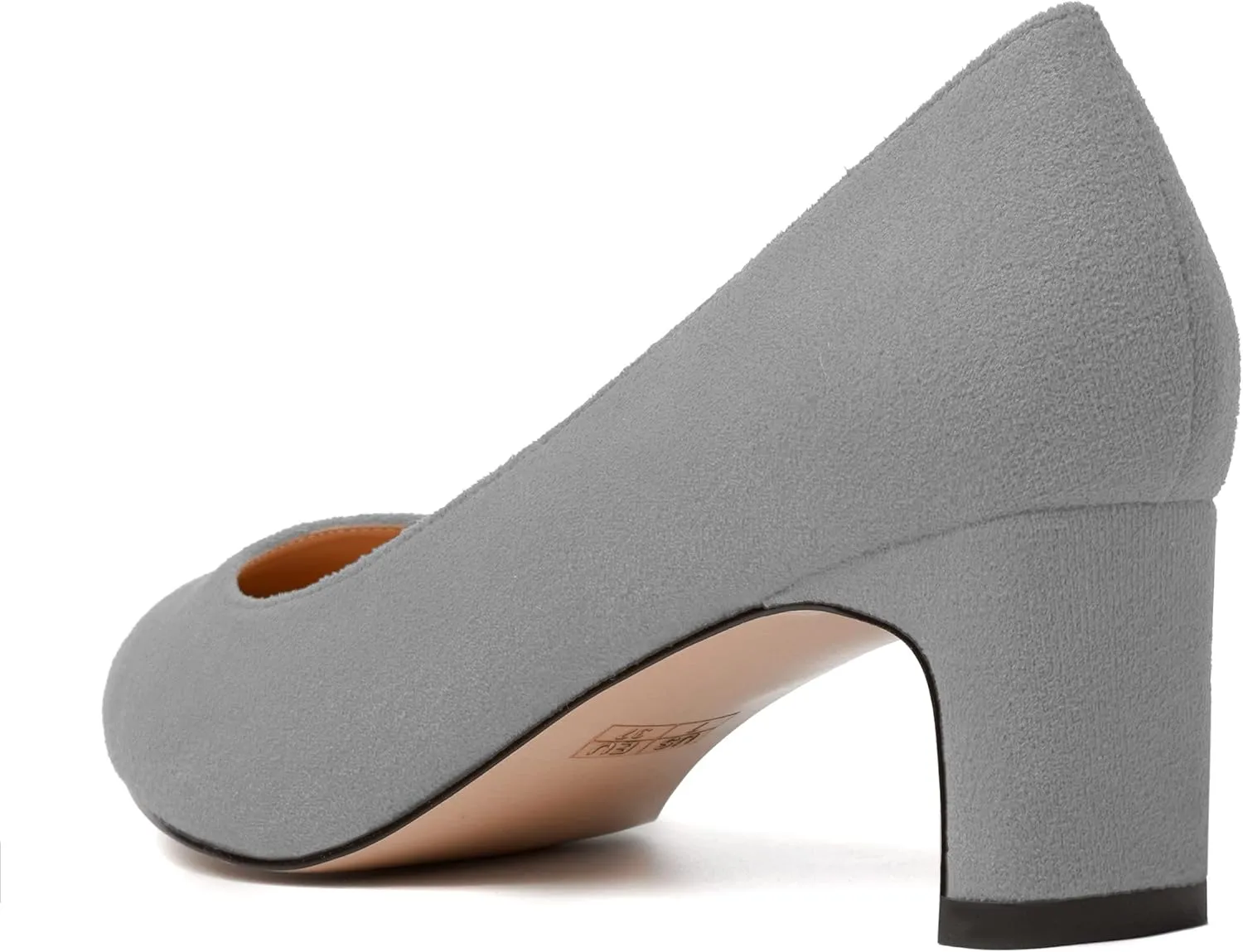 WAYDERNS Womens Solid Pointed Toe Slip On Dress Suede Wedding Chunky Low Heel Pumps Shoes 2 Inch