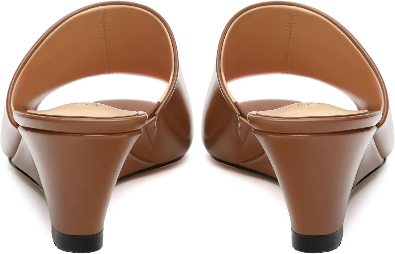 Wedge Sandals for Women Open Toe Wedge Heels Womens Patent High Heel Sandal Round Toe Heeled Wedge Sandals Slip on Casual shoes 2 inch