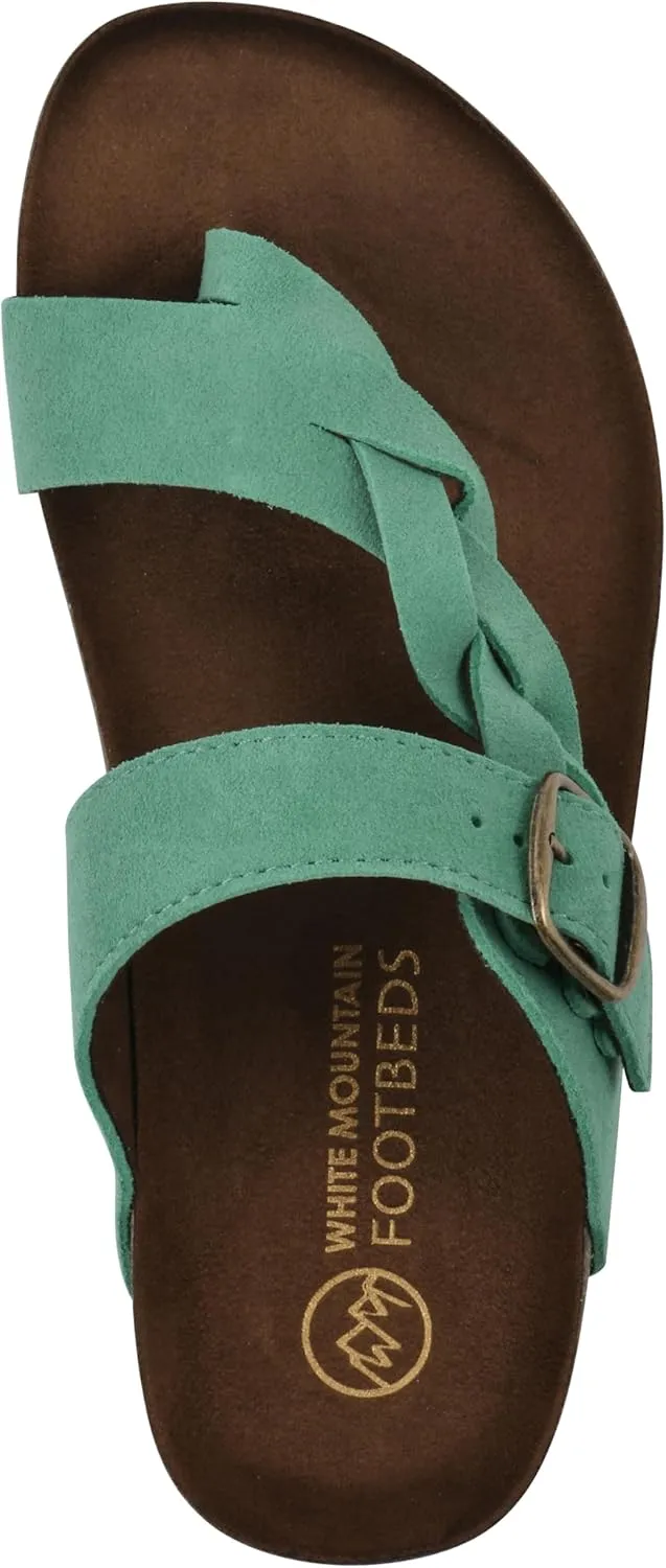 WHITE MOUNTAIN Women's Crawford Signature Comfort Molded Footbed Braided Sandal
