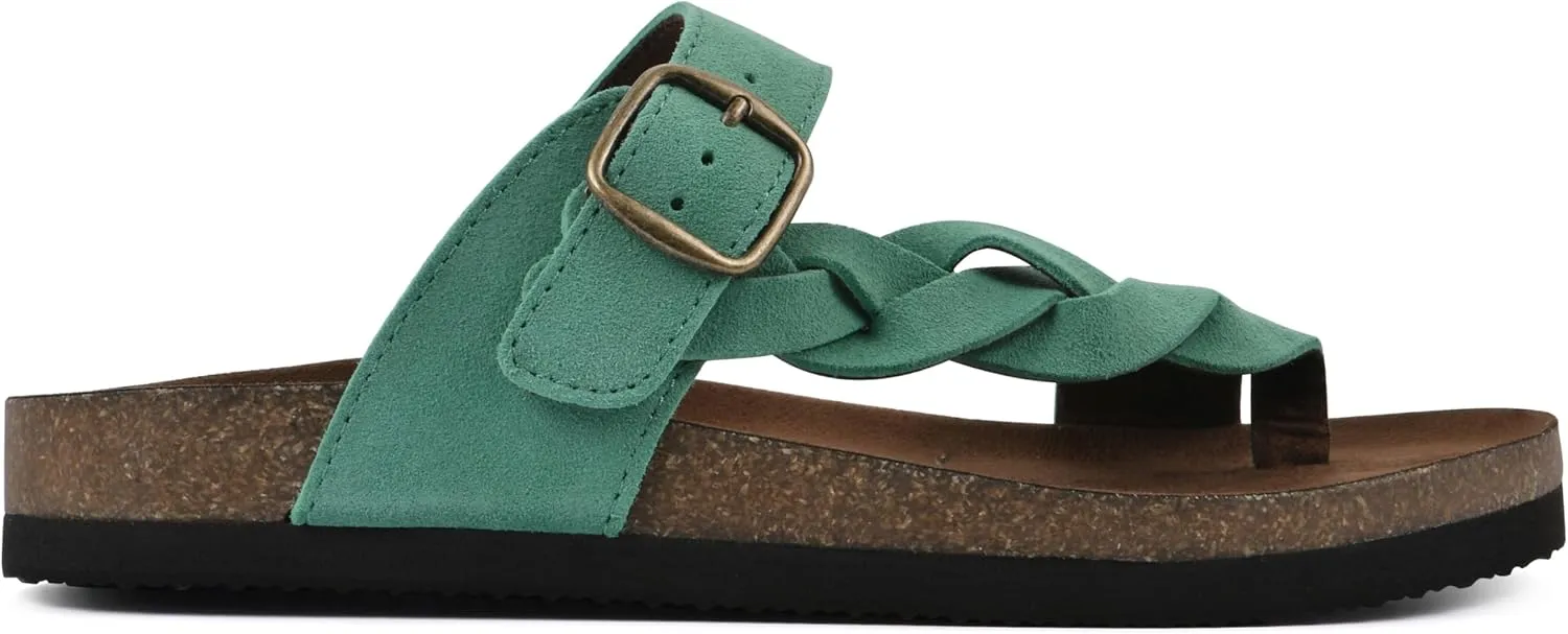 WHITE MOUNTAIN Women's Crawford Signature Comfort Molded Footbed Braided Sandal