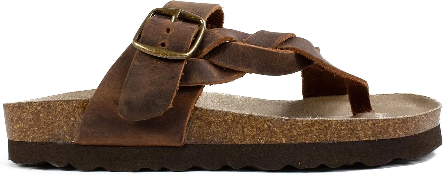 WHITE MOUNTAIN Women's Crawford Signature Comfort Molded Footbed Braided Sandal