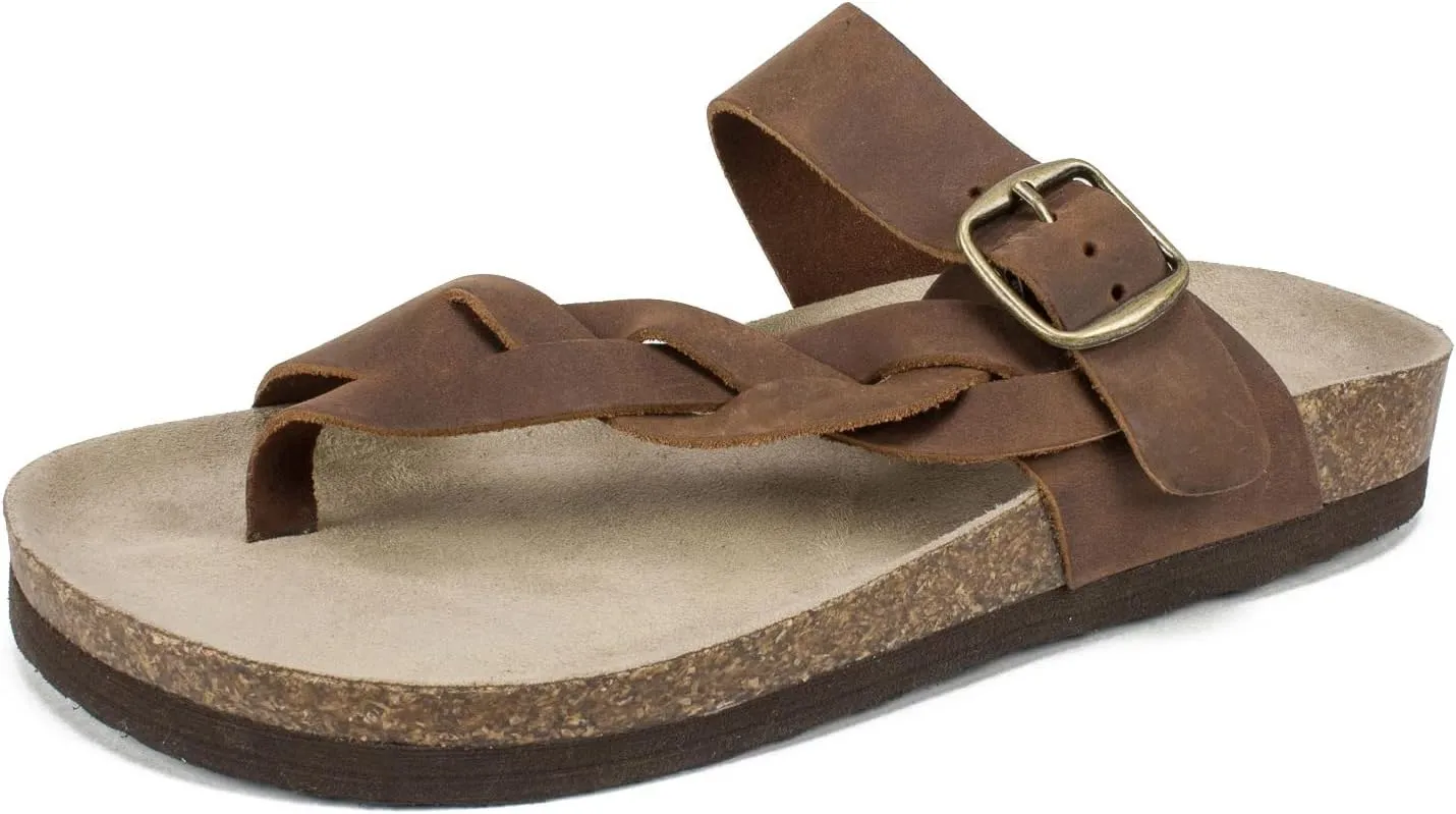 WHITE MOUNTAIN Women's Crawford Signature Comfort Molded Footbed Braided Sandal