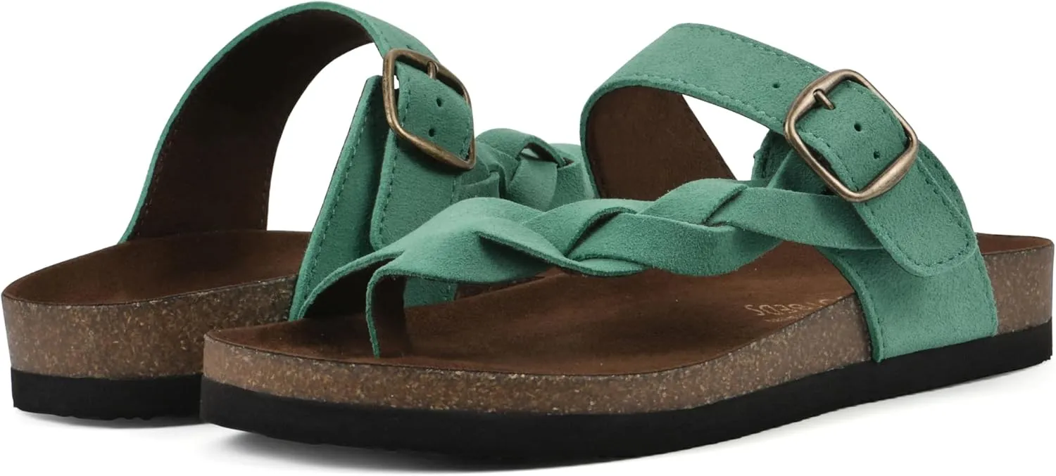 WHITE MOUNTAIN Women's Crawford Signature Comfort Molded Footbed Braided Sandal