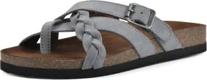 WHITE MOUNTAIN Women's Harrington Braided Signature Comfort-Molded Footbed Sandal