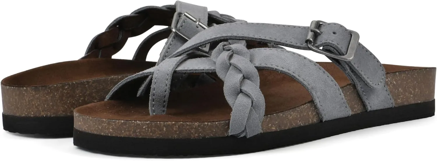 WHITE MOUNTAIN Women's Harrington Braided Signature Comfort-Molded Footbed Sandal