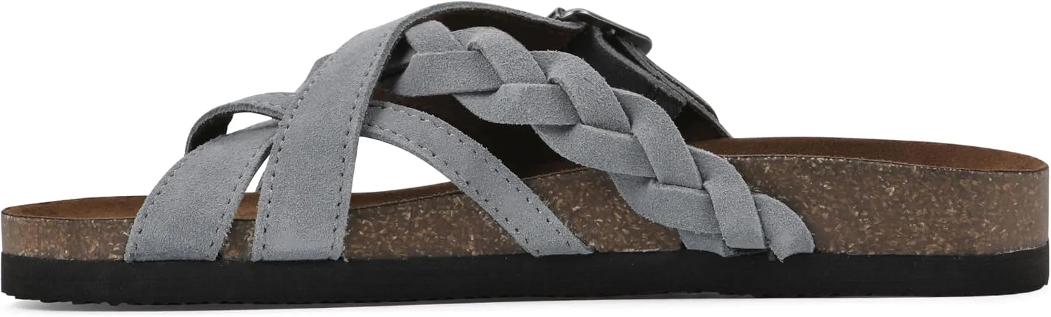 WHITE MOUNTAIN Women's Harrington Braided Signature Comfort-Molded Footbed Sandal