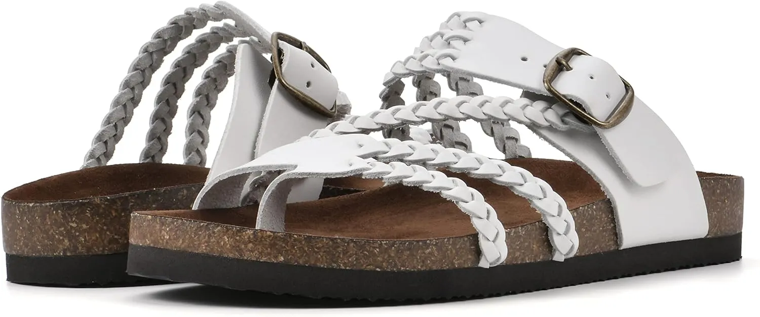 WHITE MOUNTAIN Women's Hayleigh Braided Signature Comfort-Molded Footbed Sandal