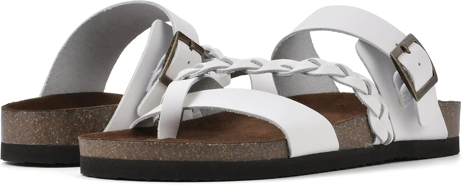 WHITE MOUNTAIN Women's Hazy Braided Signature Comfort-Molded Footbed Sandal