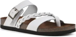 WHITE MOUNTAIN Women's Hazy Braided Signature Comfort-Molded Footbed Sandal
