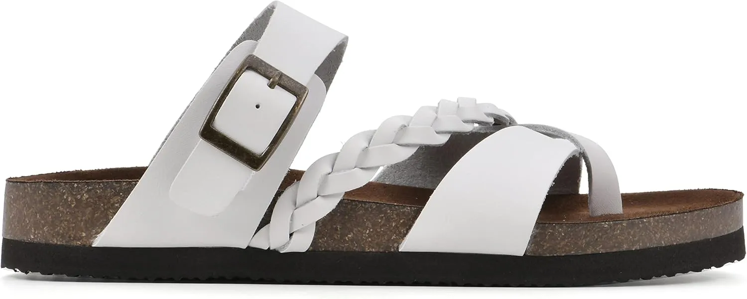 WHITE MOUNTAIN Women's Hazy Braided Signature Comfort-Molded Footbed Sandal