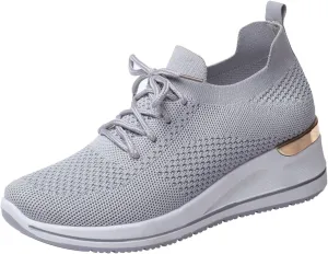 Women Lightweight Slip On Sneakers Casual Walking Shoes Comfortable Canvas Flats Non Slip Elastic Loafers