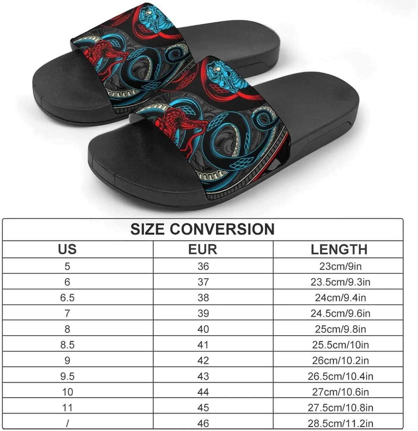 Women Men Slide Slippers Sandals Shower Home Beach House Shoes Gifts, Satan Snake Ying Yang