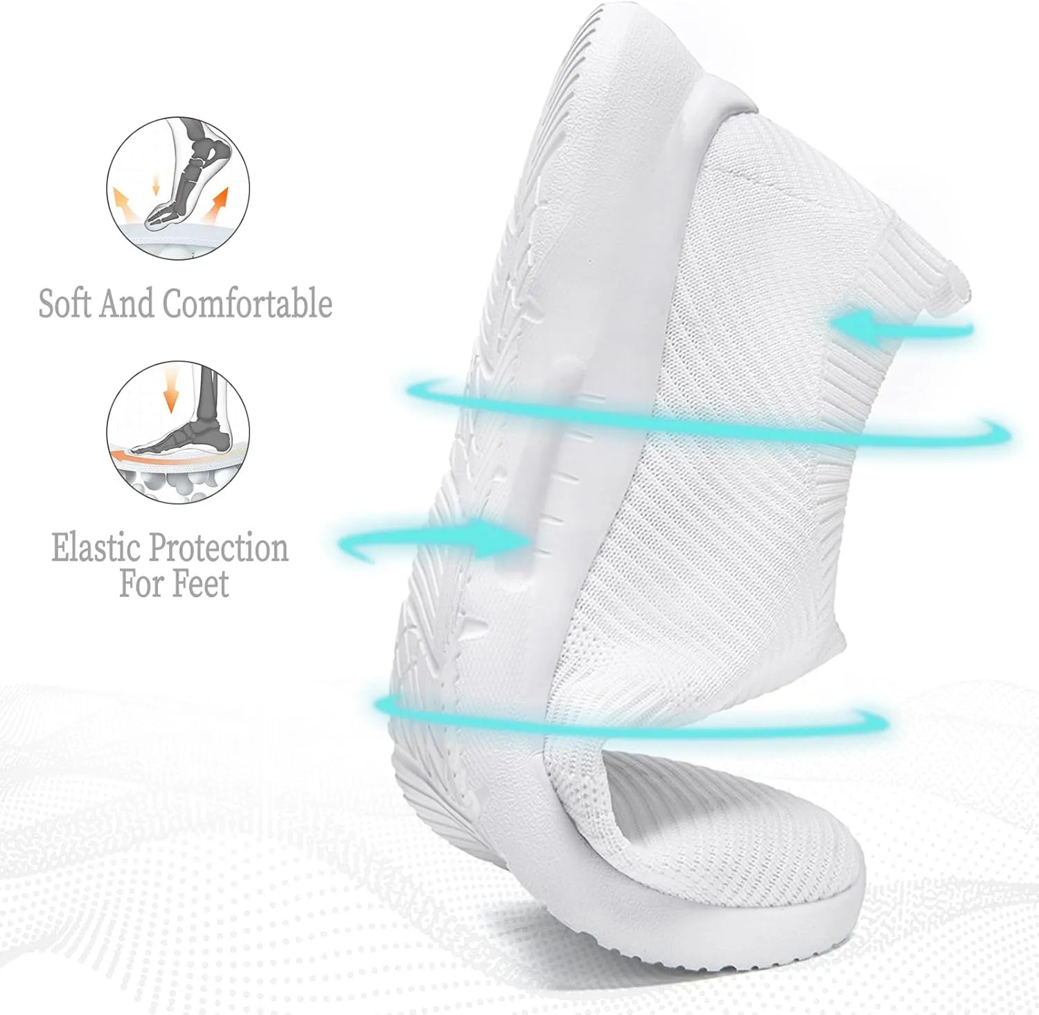 Women Running Shoes Tennis Walking Sneakers Lightweight Slip On Workout Gym Shoes