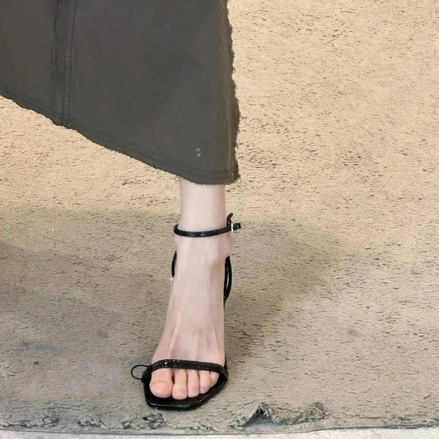 Women Strappy Heels Square Toe Kitten Heels For Women Dressy Wedding Shoes Summer Shoes High Heels Sandals