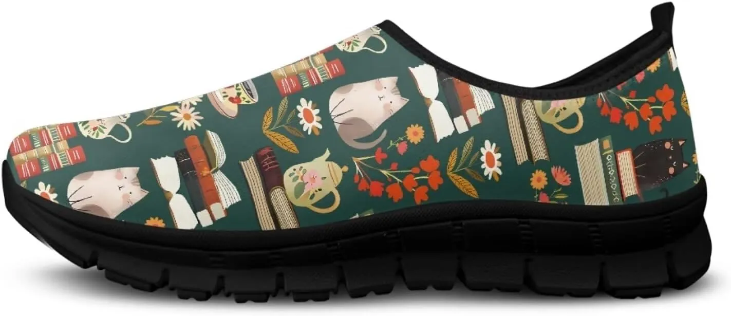 Women Walking Sneakers Casual Fashion Slip On Low Top Shoes Breathable Comfortable Tennis Work Footwear