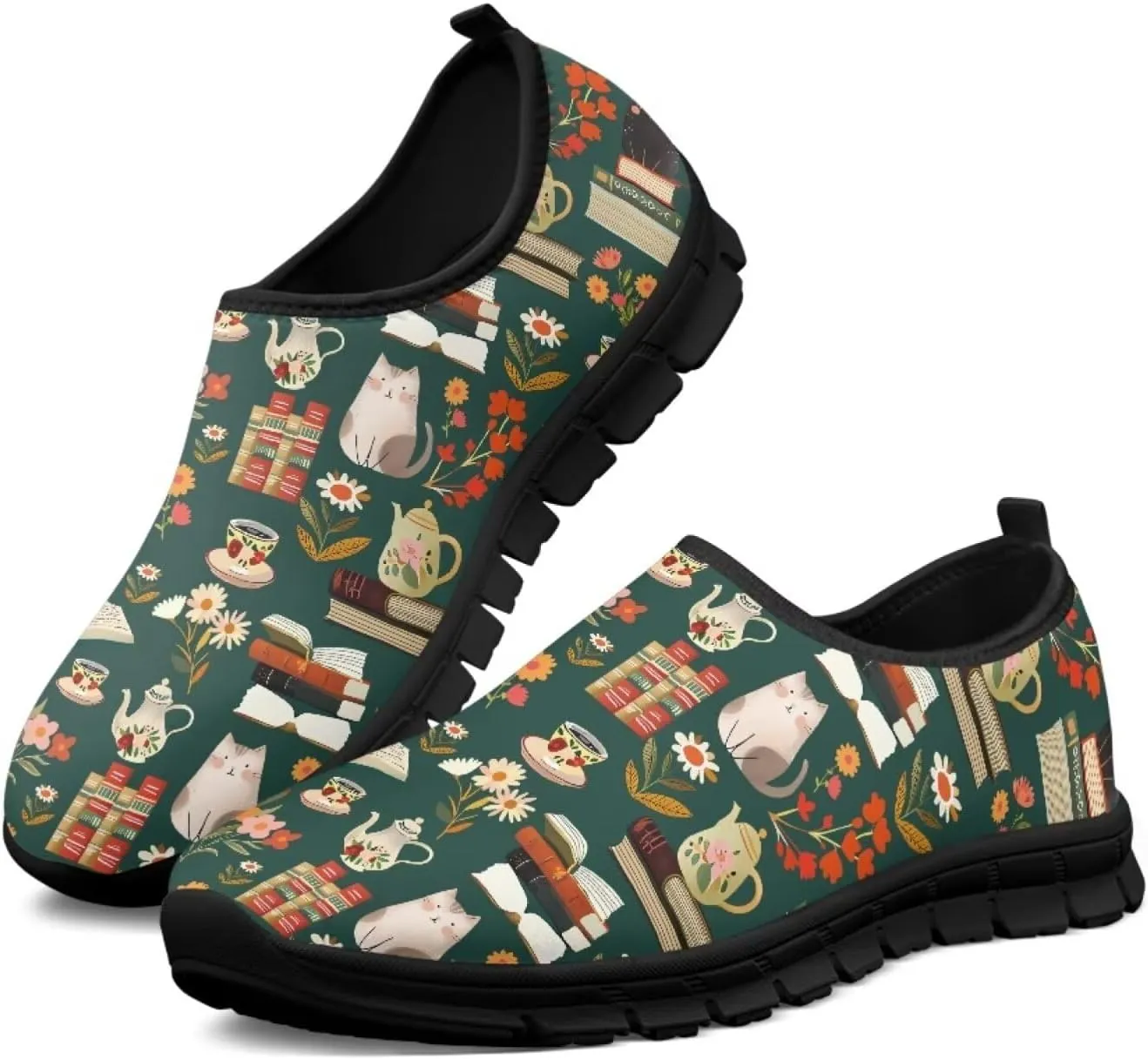 Women Walking Sneakers Casual Fashion Slip On Low Top Shoes Breathable Comfortable Tennis Work Footwear