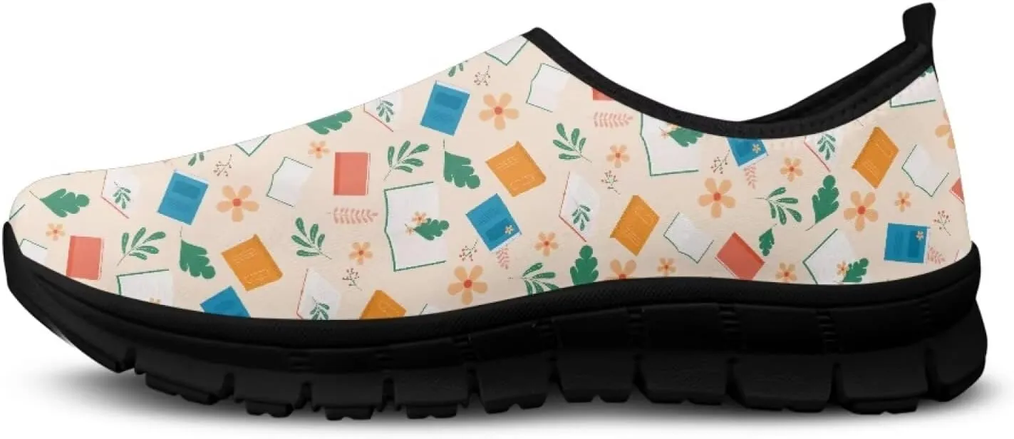 Women Walking Sneakers Casual Fashion Slip On Low Top Shoes Breathable Comfortable Tennis Work Footwear