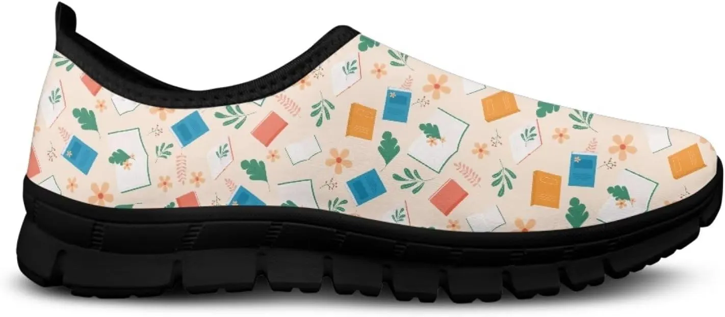 Women Walking Sneakers Casual Fashion Slip On Low Top Shoes Breathable Comfortable Tennis Work Footwear
