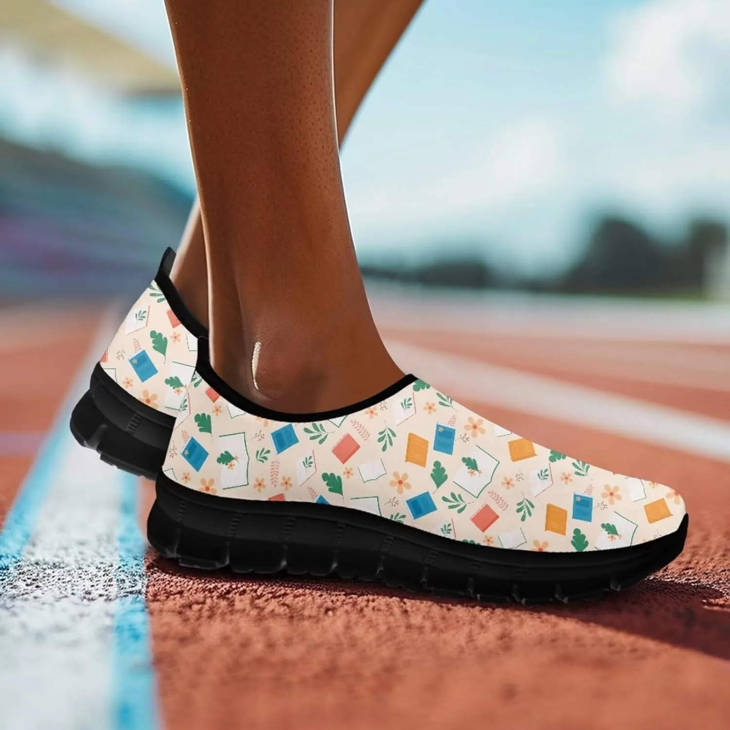 Women Walking Sneakers Casual Fashion Slip On Low Top Shoes Breathable Comfortable Tennis Work Footwear