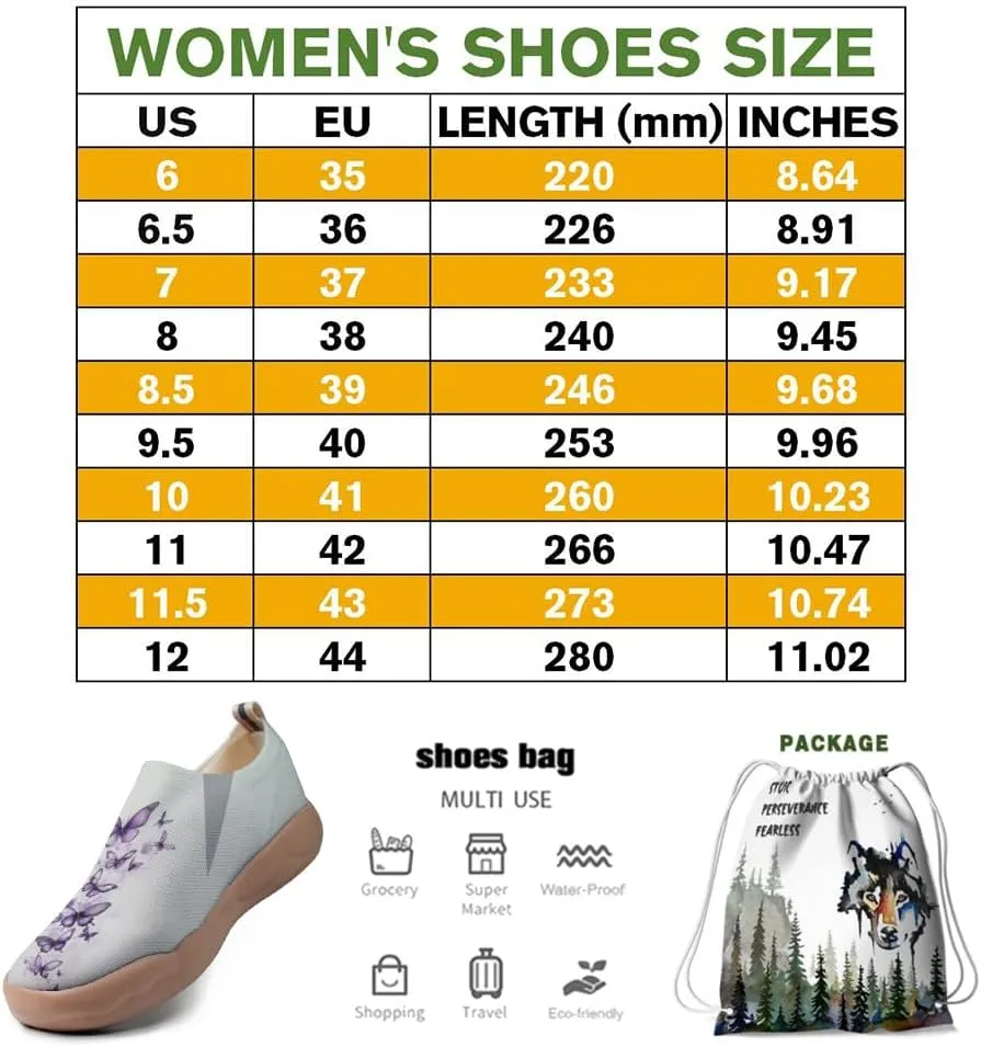Women's Art Travel Slip-On Casual Shoes Lightweight Breathable Loafers Comfortable Walking Sneakers