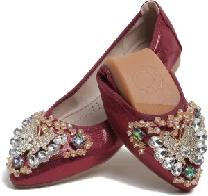 Women's Ballet Flat Shoes - Cute Rhinestones Shoes