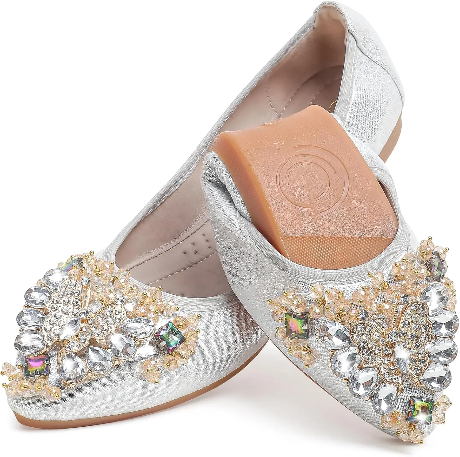 Women's Ballet Flat Shoes - Cute Rhinestones Shoes