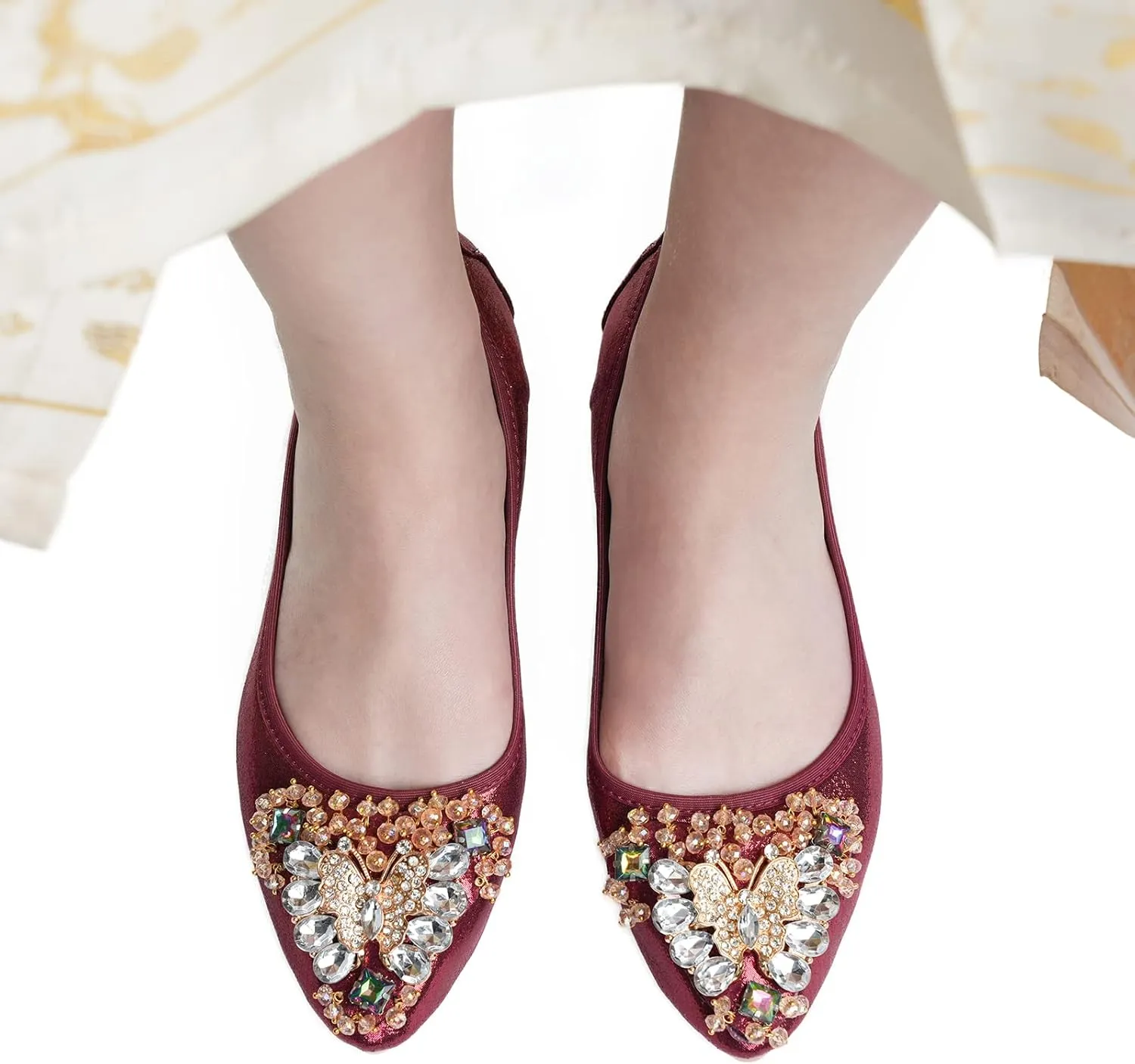 Women's Ballet Flat Shoes - Cute Rhinestones Shoes