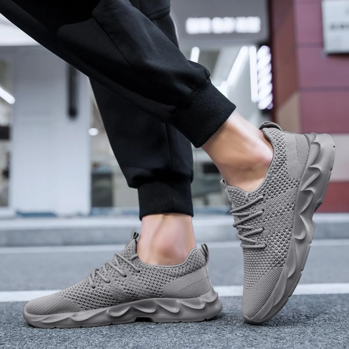Women's Breathable Casual Athletic Sneakers, Lightweight Comfortable Slip On Gym Walking Tennis Fashion Sports Shoes