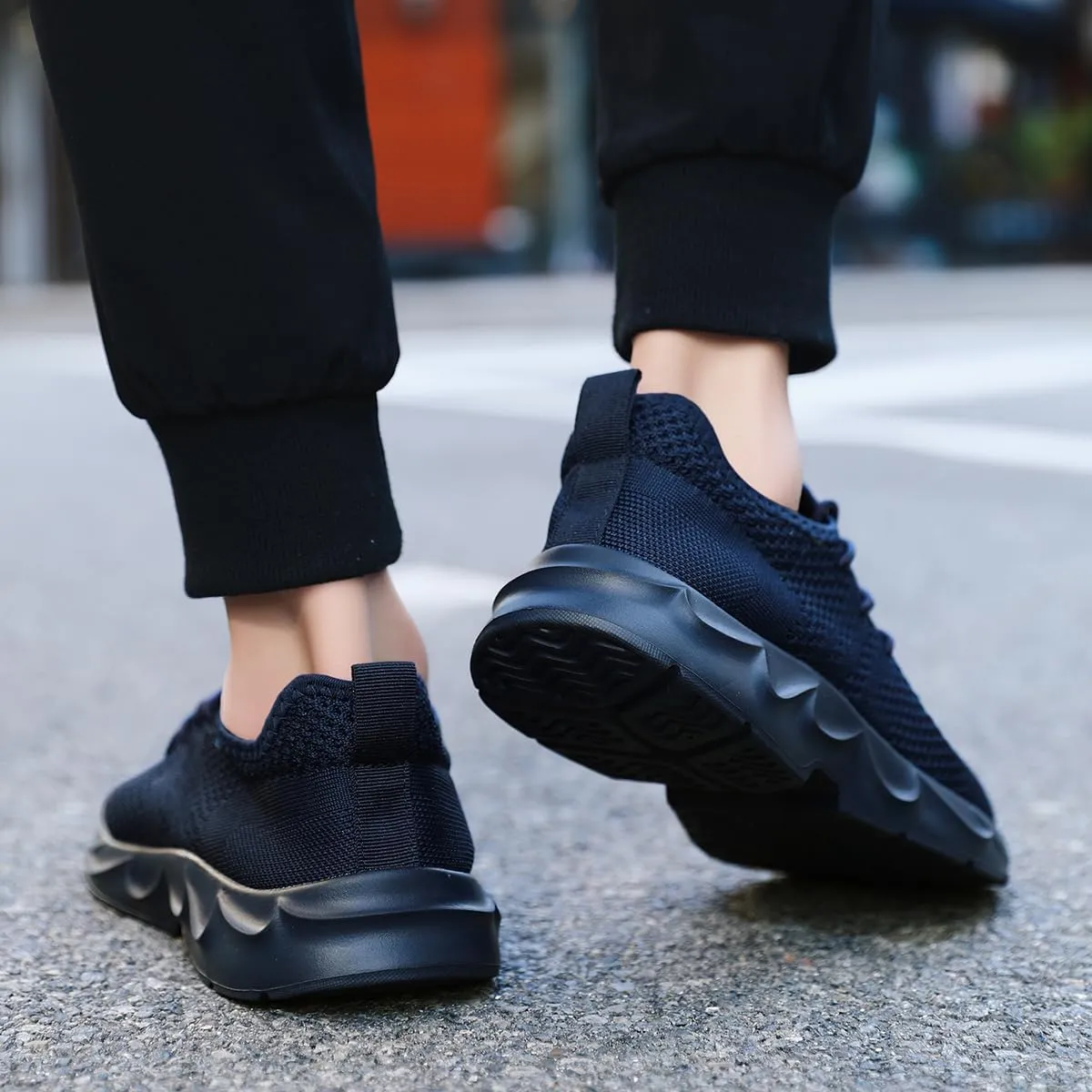 Women's Breathable Casual Athletic Sneakers, Lightweight Comfortable Slip On Gym Walking Tennis Fashion Sports Shoes