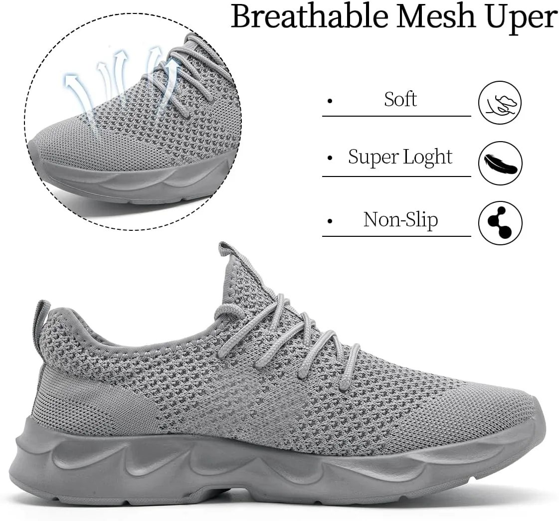Women's Breathable Casual Athletic Sneakers, Lightweight Comfortable Slip On Gym Walking Tennis Fashion Sports Shoes