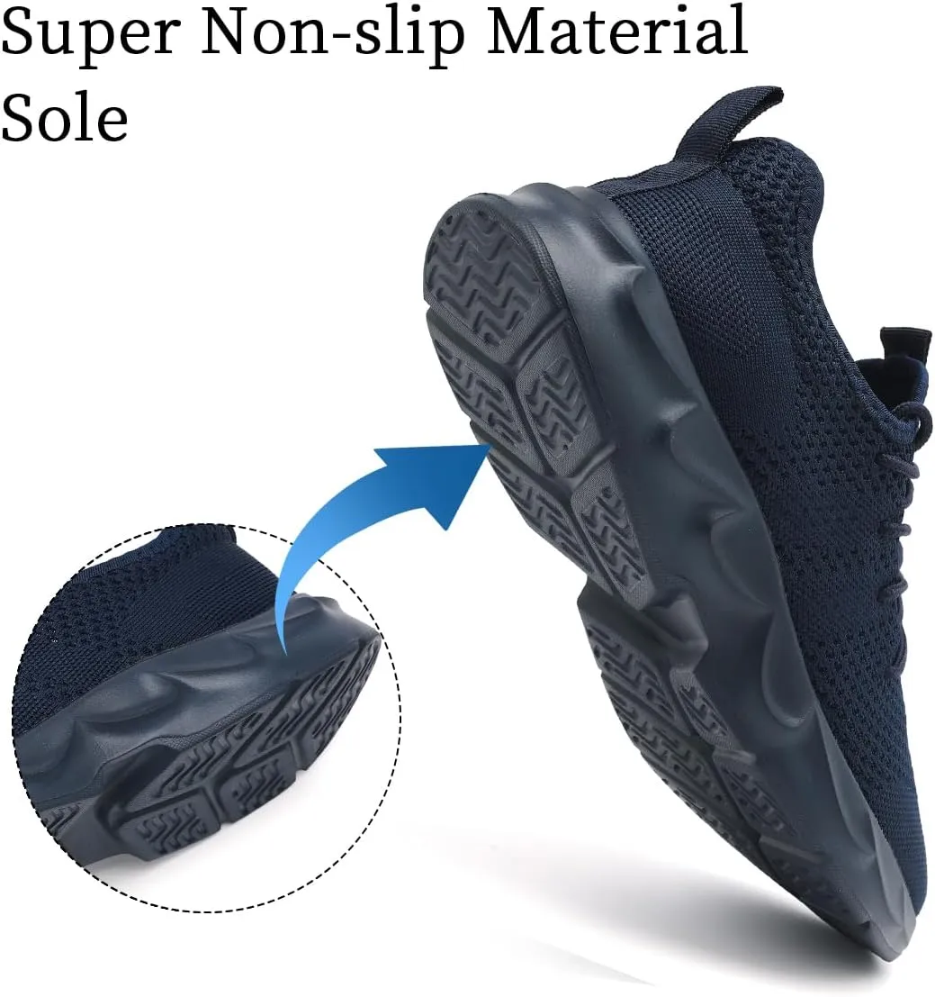 Women's Breathable Casual Athletic Sneakers, Lightweight Comfortable Slip On Gym Walking Tennis Fashion Sports Shoes