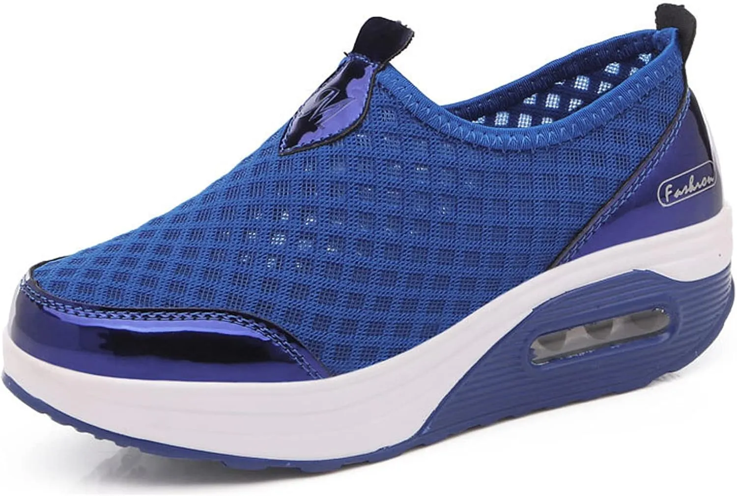 Women's Breathable Mesh Wedge Slip On Walking Sneakers,Non Slip Soft Sole Comfortable Arch Support Casual Running Shoes