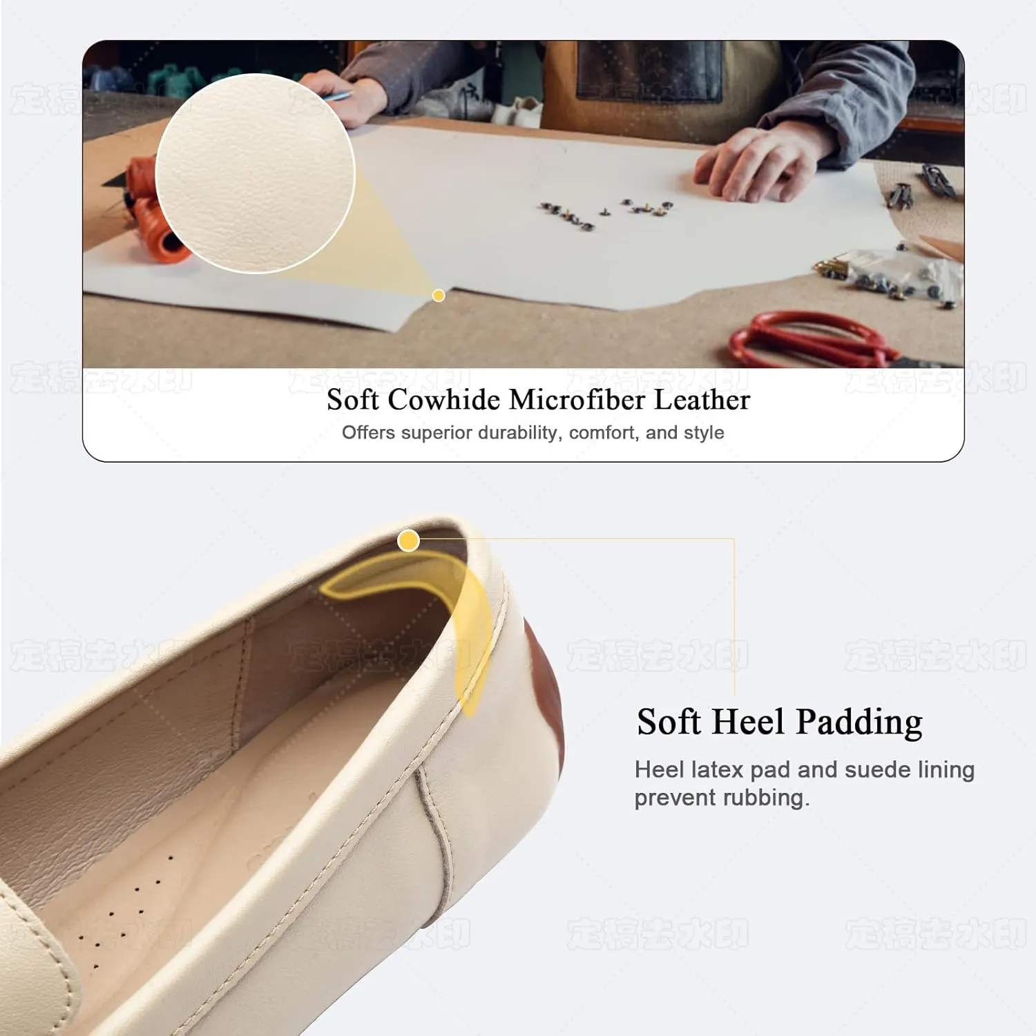 Women's Casual Slip On Loafers Lightweight Driving Loafers Comfortable Square Toe Dressy Flat Shoes for Work Office