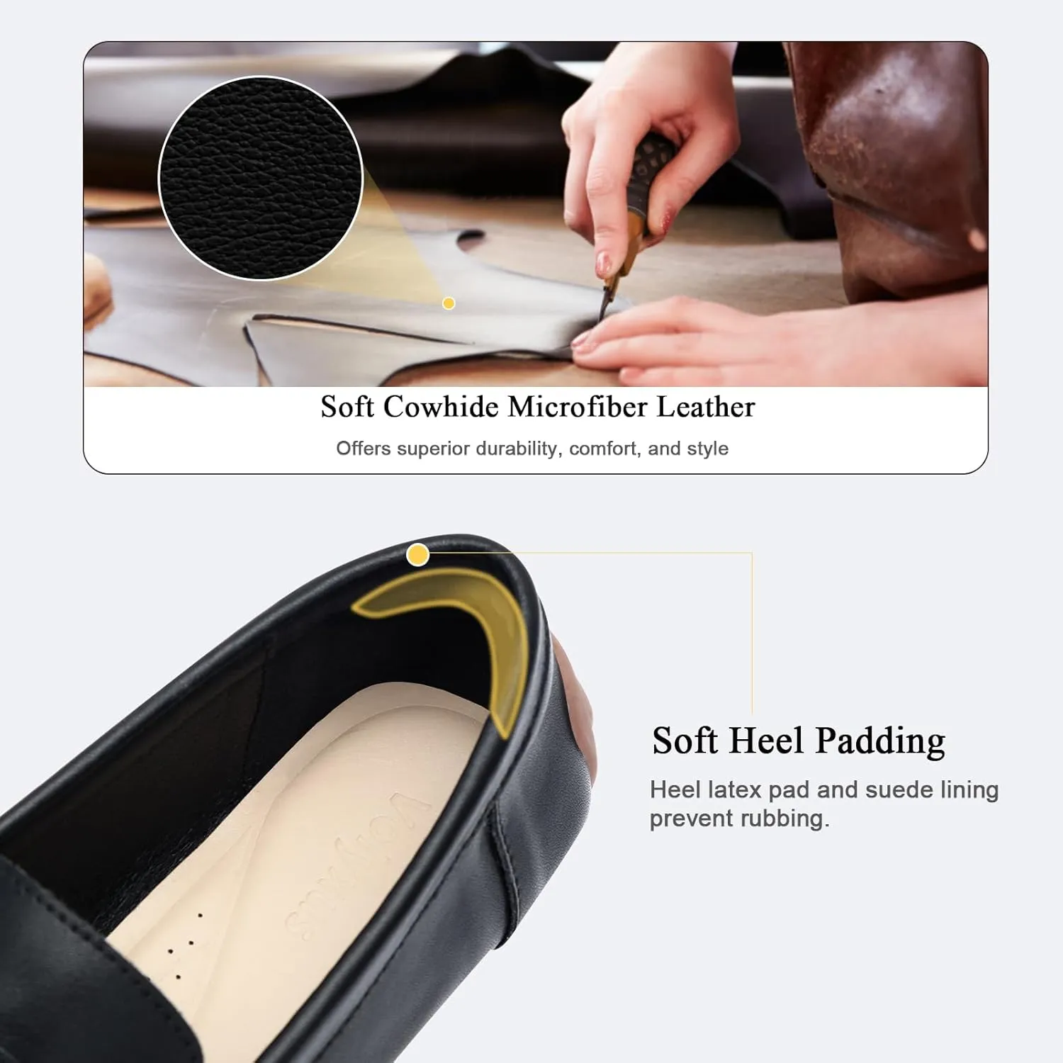 Women's Casual Slip On Loafers Lightweight Driving Loafers Comfortable Square Toe Dressy Flat Shoes for Work Office