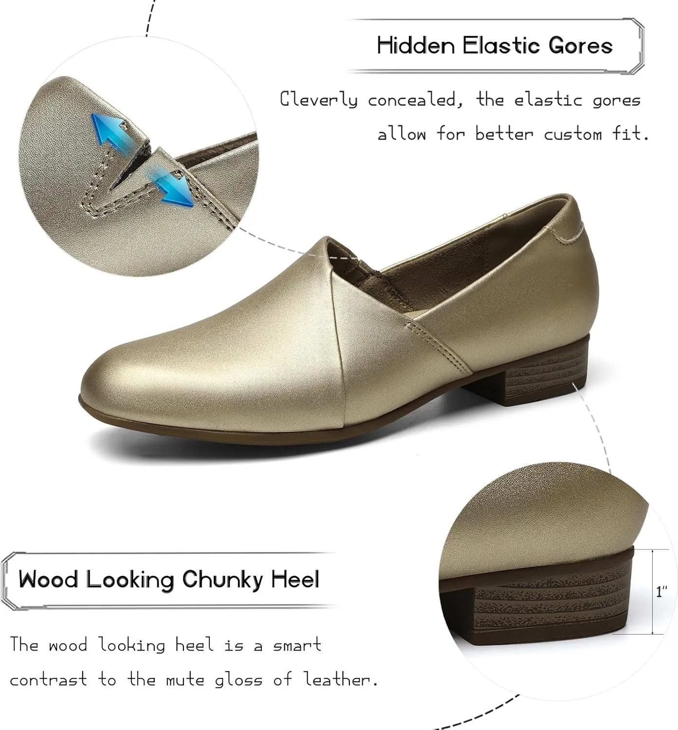 Women's Classic Comfort Dress Shoes Casual Leather Loafers Flats Cute Versatile Slip-Ons Everyday Work Shoes