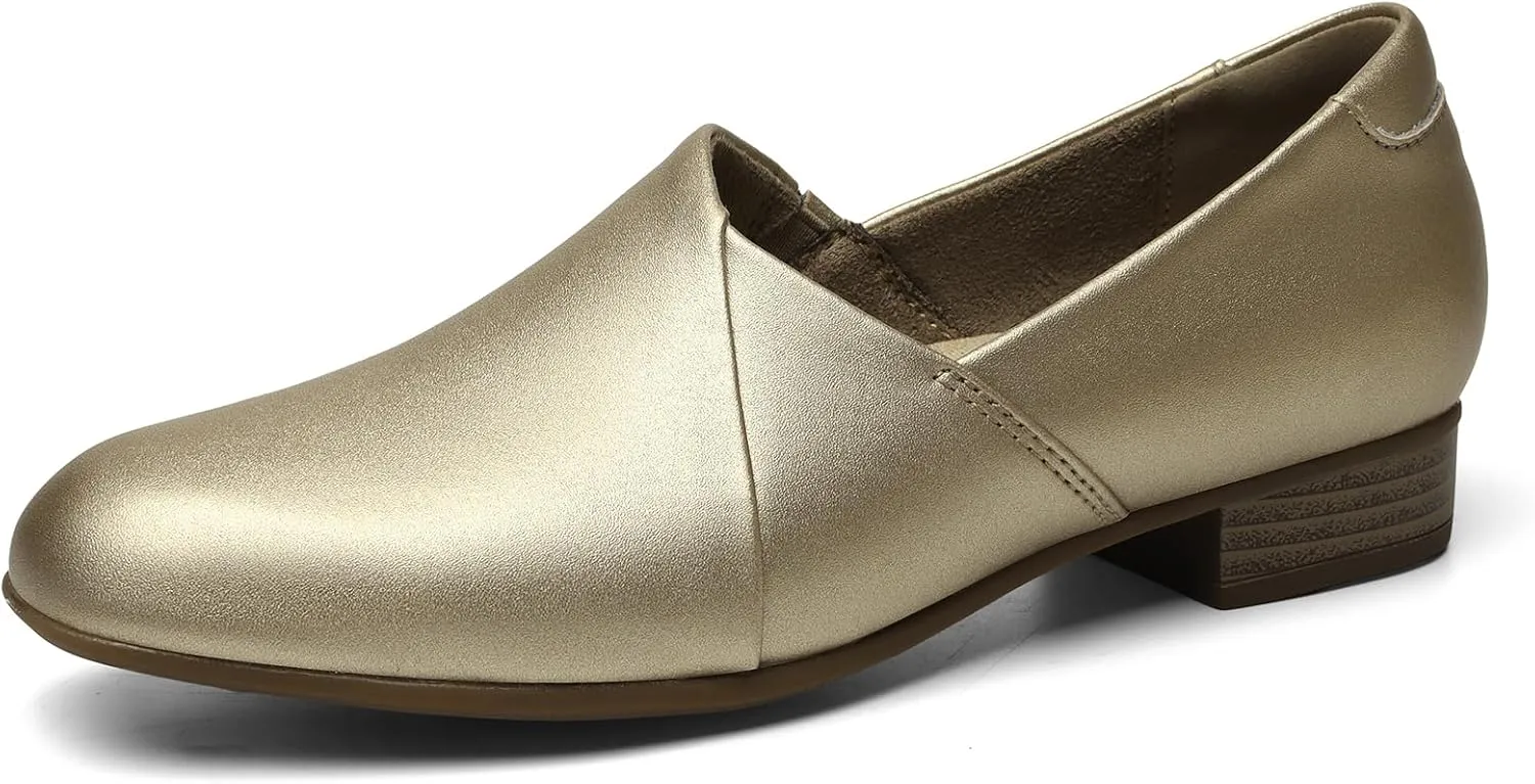 Women's Classic Comfort Dress Shoes Casual Leather Loafers Flats Cute Versatile Slip-Ons Everyday Work Shoes