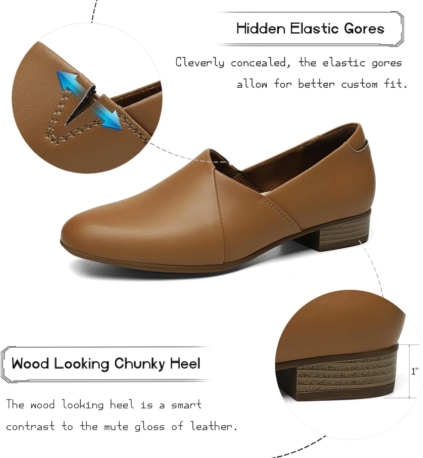 Women's Classic Comfort Dress Shoes Casual Leather Loafers Flats Cute Versatile Slip-Ons Everyday Work Shoes