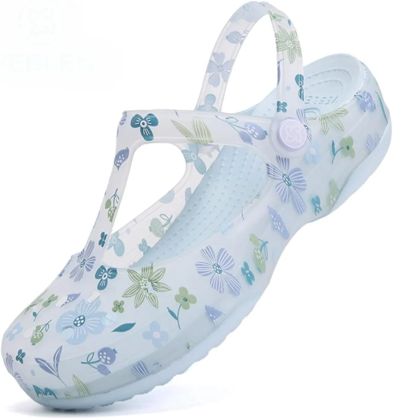 Women's Classic Garden Clogs,Thick-Soled Non-Slip Baotou Casual Slip-On Water Sandals,Lndoor and Outdoor Beach Slippers. (Blue,7)