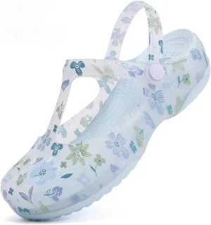 Women's Classic Garden Clogs,Thick-Soled Non-Slip Baotou Casual Slip-On Water Sandals,Lndoor and Outdoor Beach Slippers. (Blue,7)