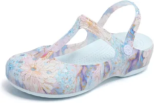 Women's Classic Garden Clogs,Thick-Soled Non-Slip Baotou Casual Slip-On Water Sandals,Lndoor and Outdoor Beach Slippers.