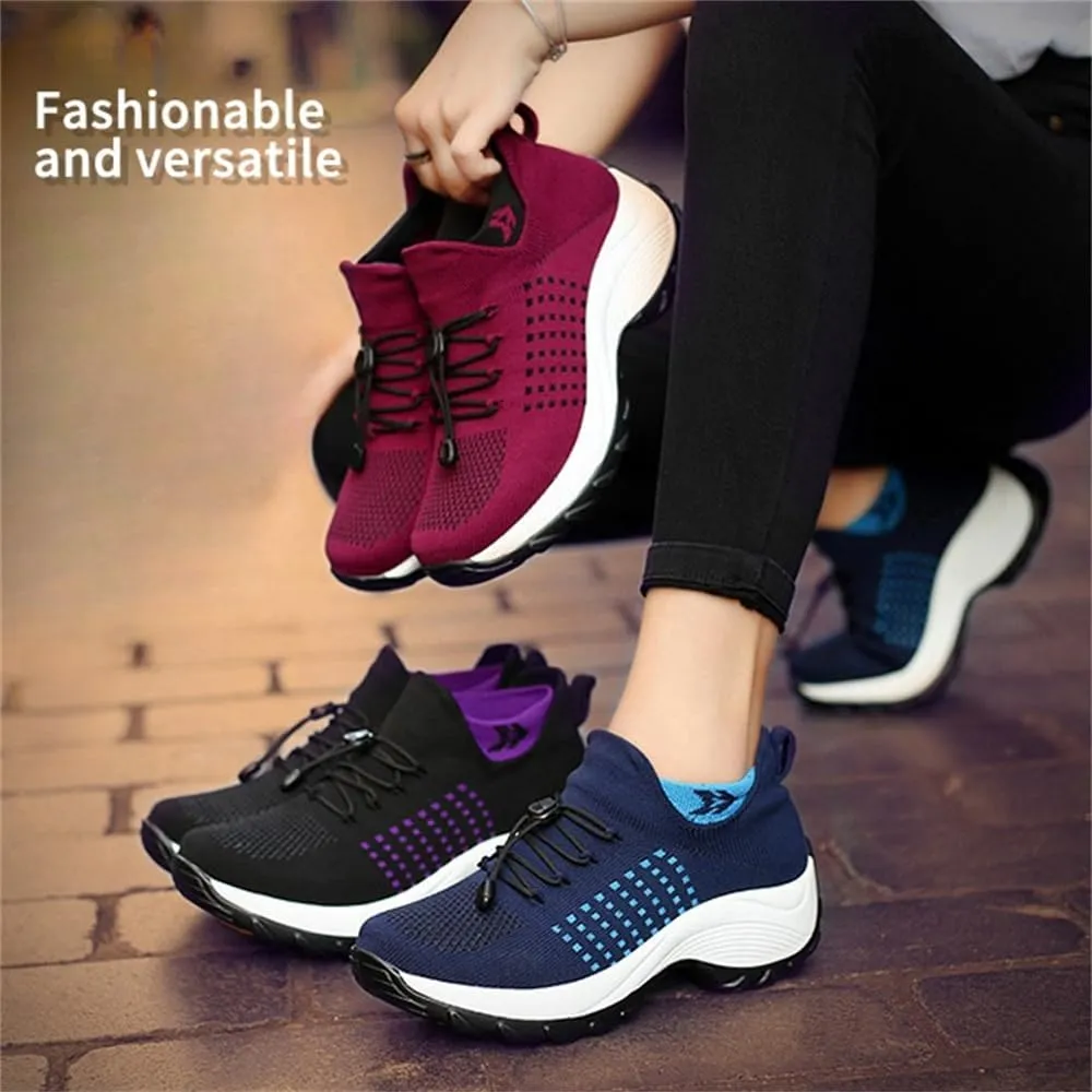 Women's Comfort Wear Orthowear Stretch Cushion Shoes, Walking Shoes for Women, Plantar Fasciitis Support, Arch Support, Breathable Mesh Upper, Height Increasing Sole, Non-Slip PU Outsole