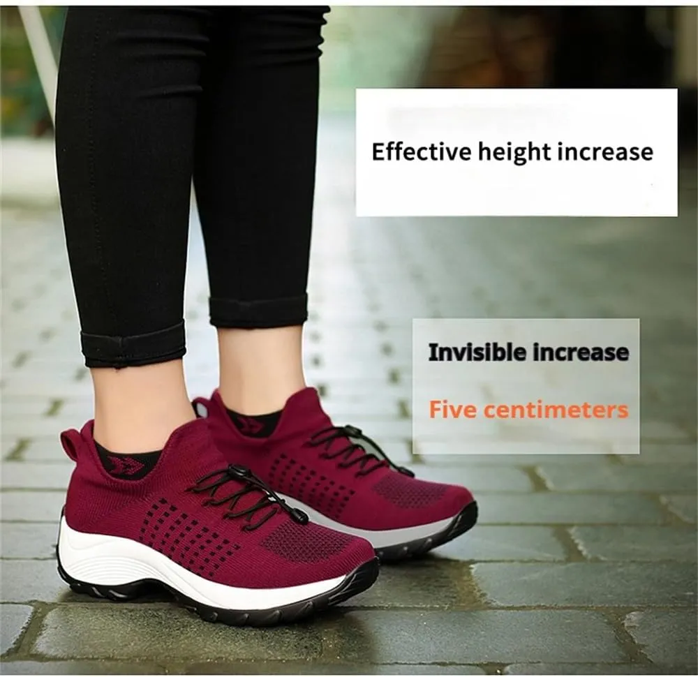 Women's Comfort Wear Orthowear Stretch Cushion Shoes, Walking Shoes for Women, Plantar Fasciitis Support, Arch Support, Breathable Mesh Upper, Height Increasing Sole, Non-Slip PU Outsole